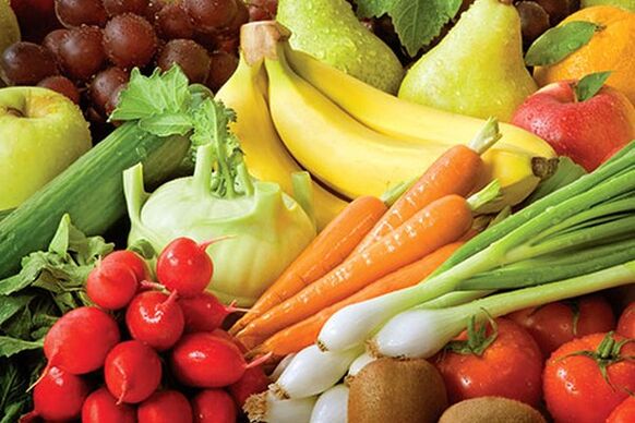 fresh vegetables and fruits to increase strength